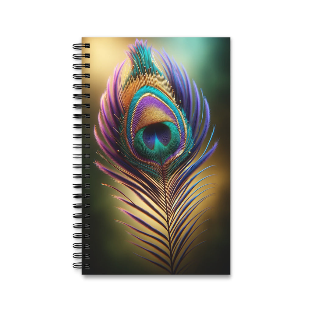 Fantasy feather Purple-Yellow - Spiral Journal