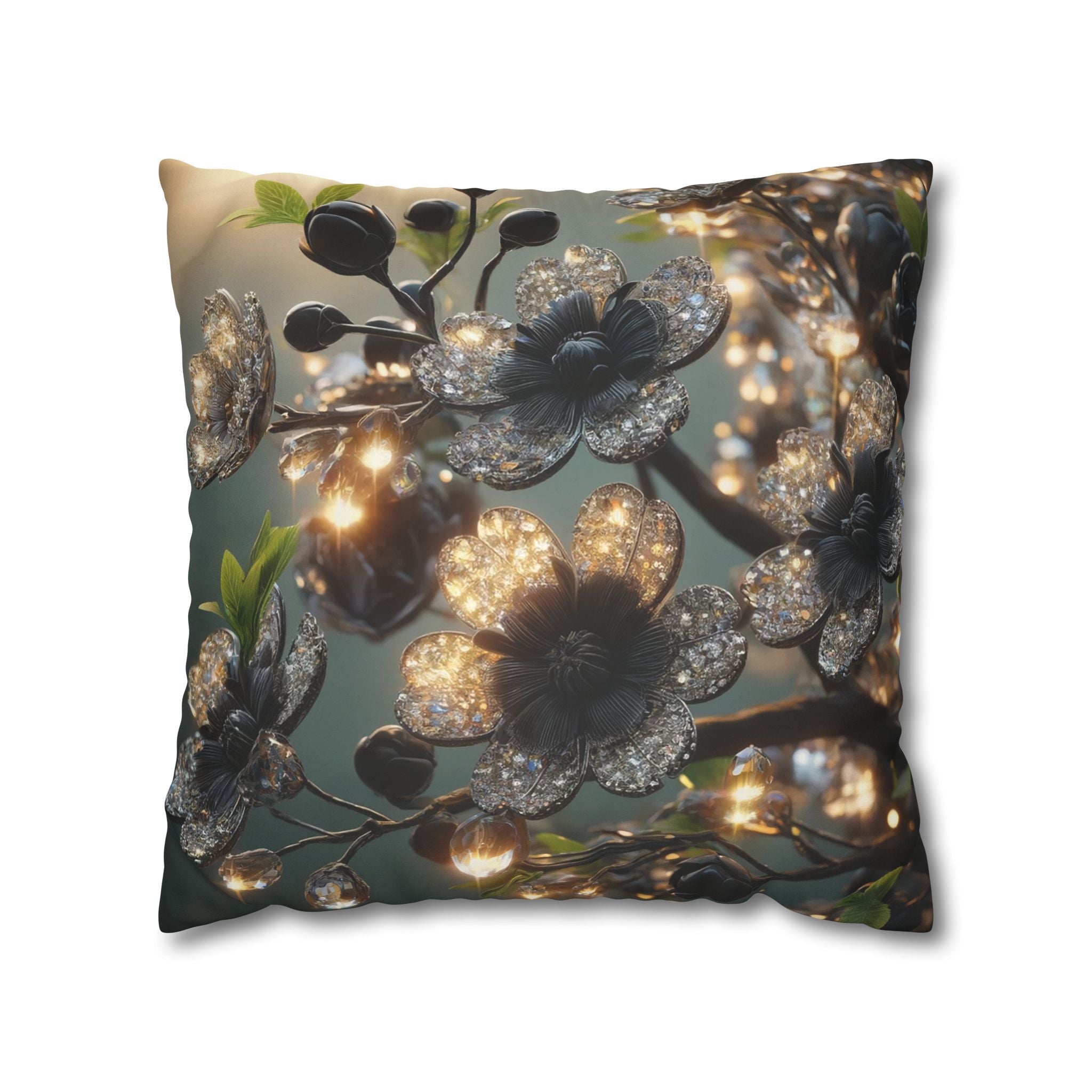 Shining diamond flowers - Suede Square Pillowcase