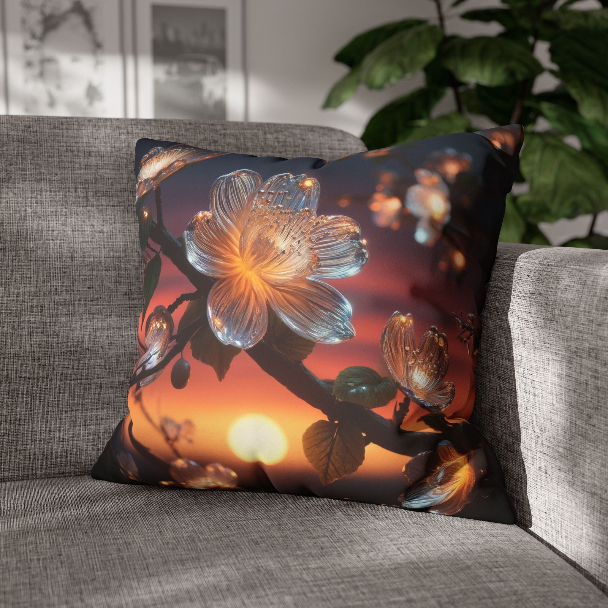 White, diamond flower - Suede Square Pillowcase