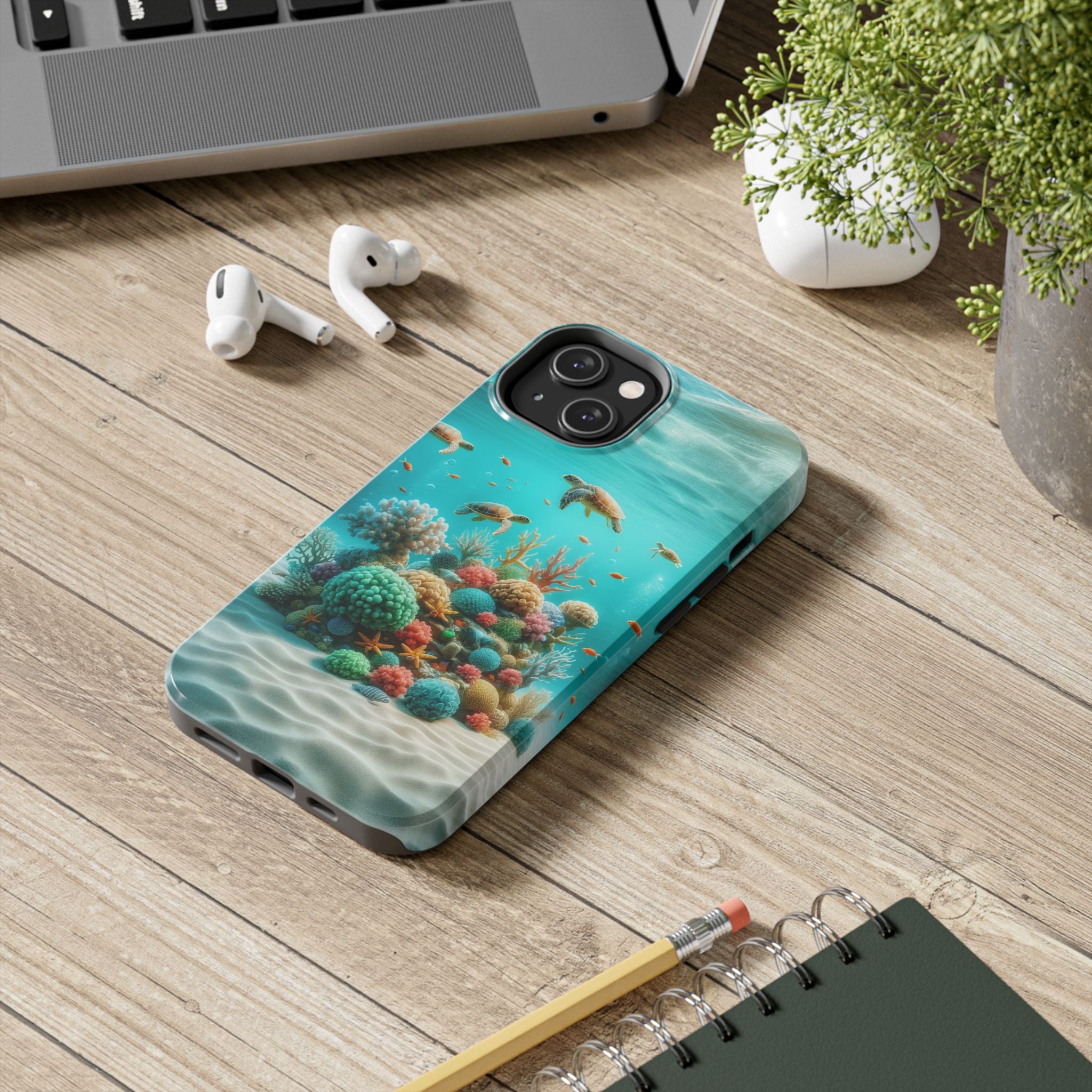 Phone Cases - Turtles on Coral Reef Design