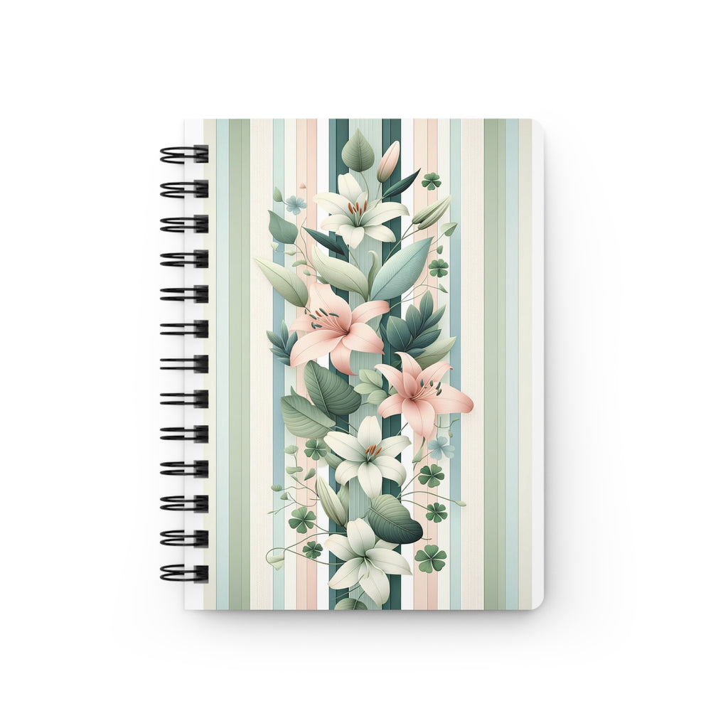 Bouquet of lilies with stripes - Spiral Notebook