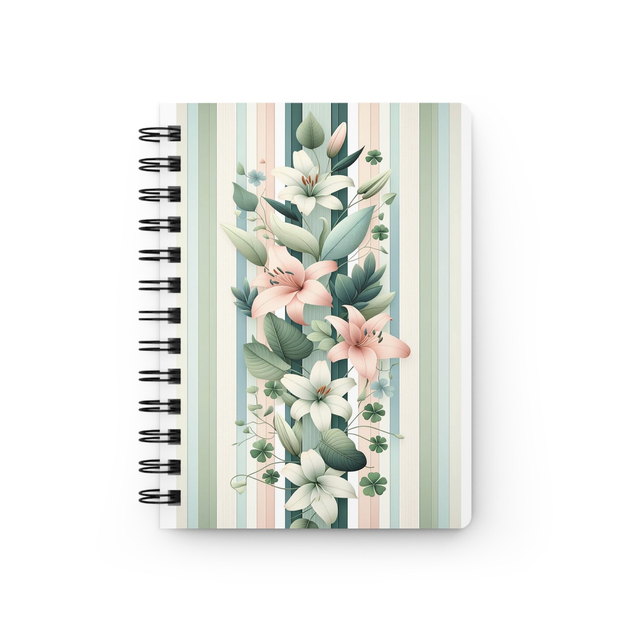 Bouquet of lilies with stripes - Spiral Notebook