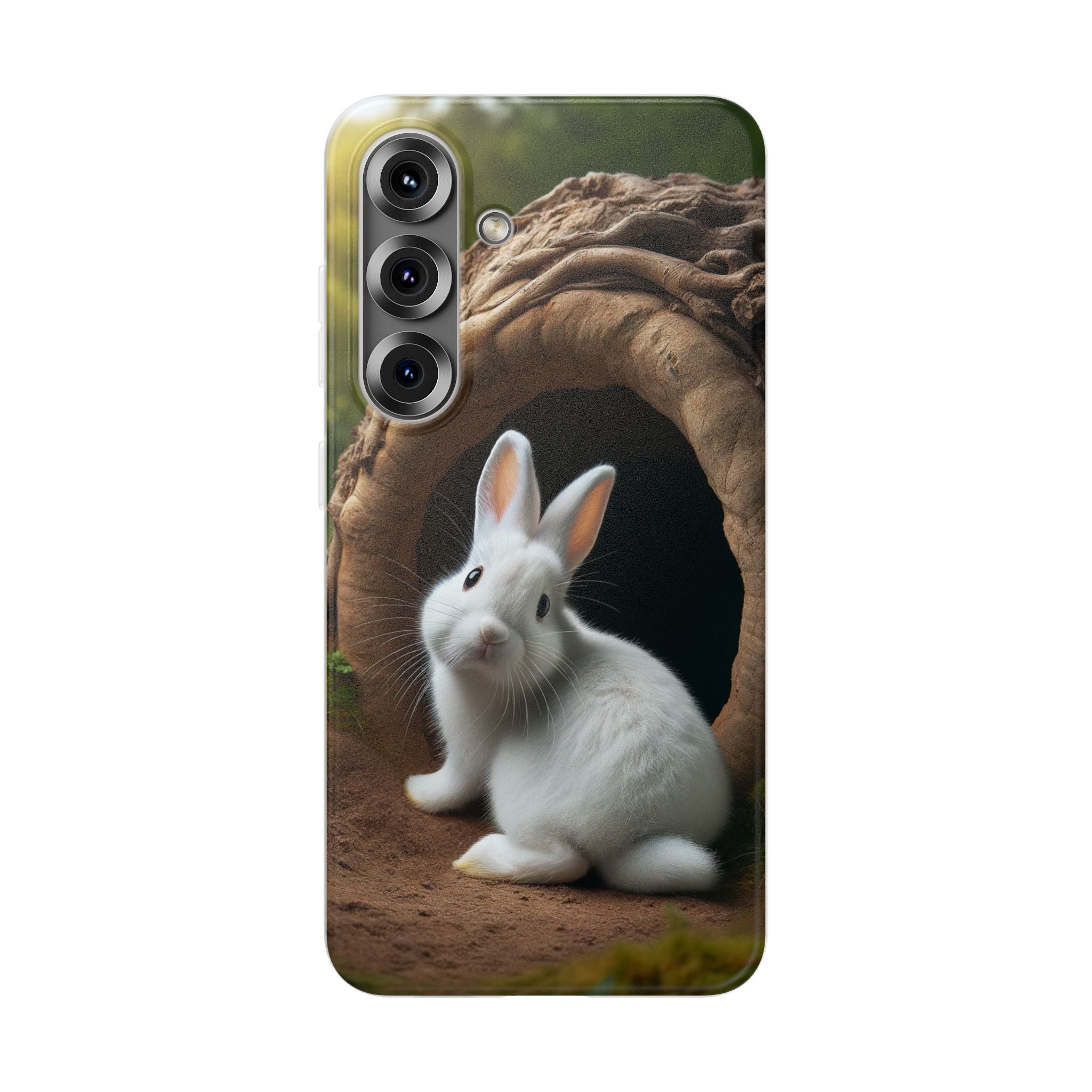 Curious, white rabbit - Flexi Case (Samsung only)