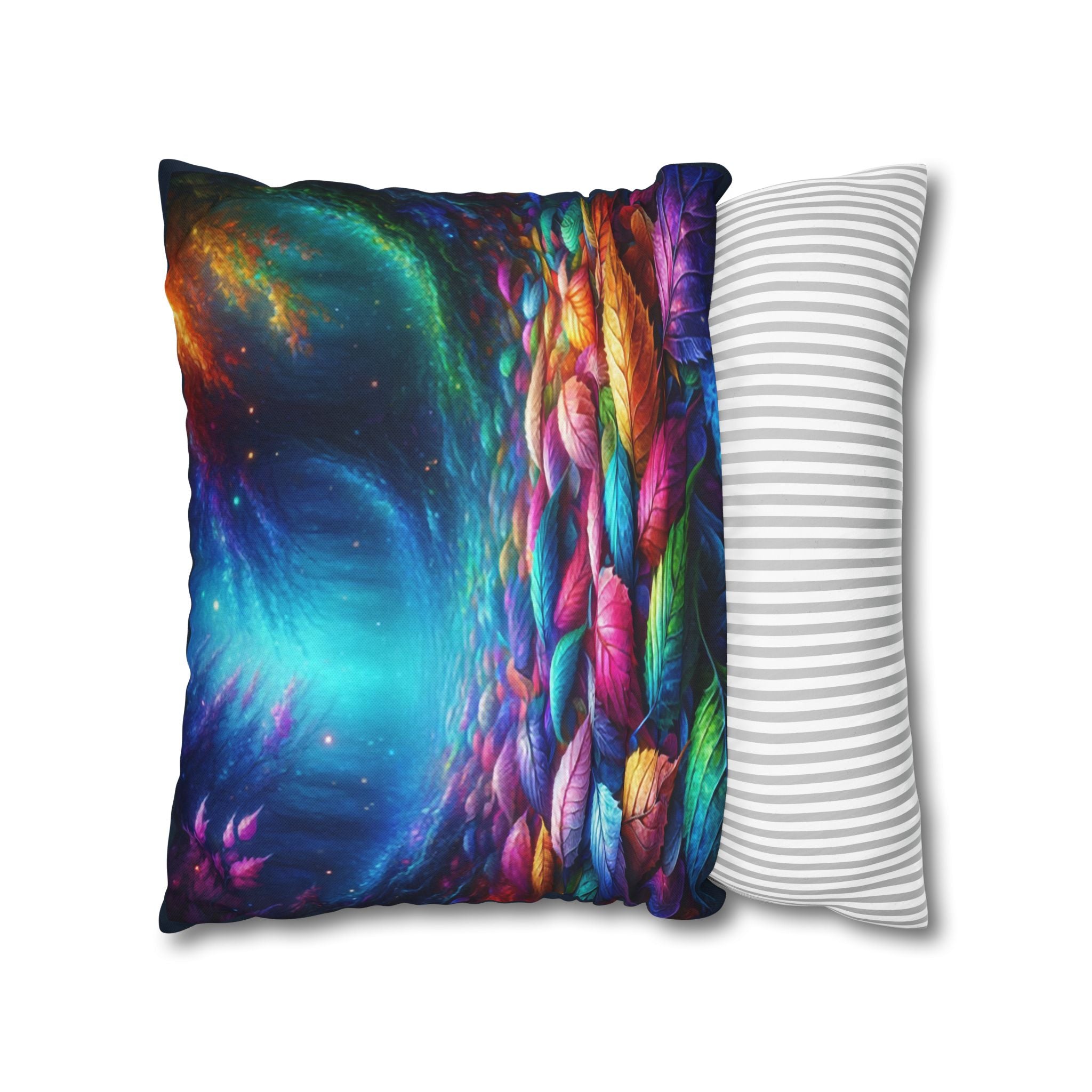 Magical Leaves in a forest-  Polyester Square Pillowcase