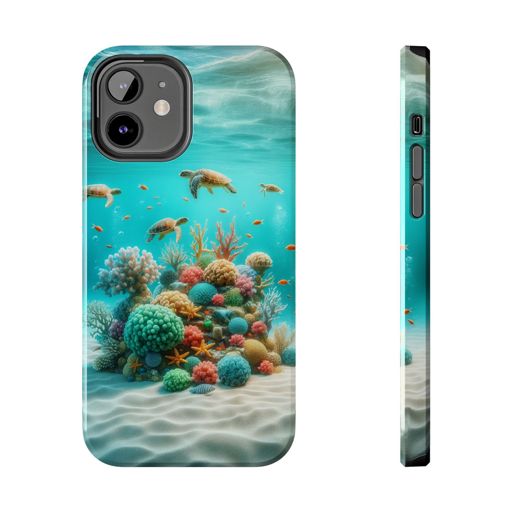 Phone Cases - Turtles on Coral Reef Design