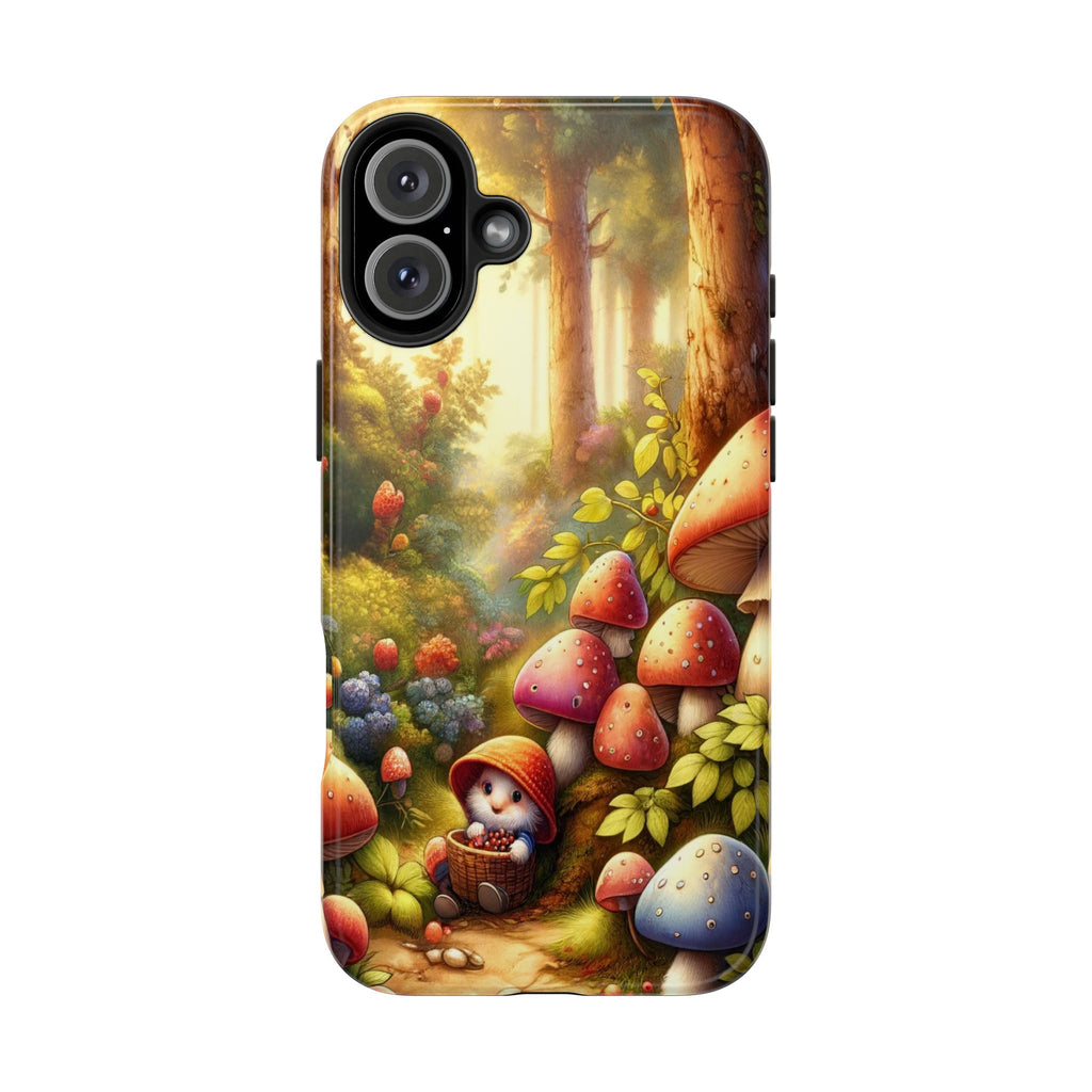 Gnomes sitting under mushroom - Tough Phone Case