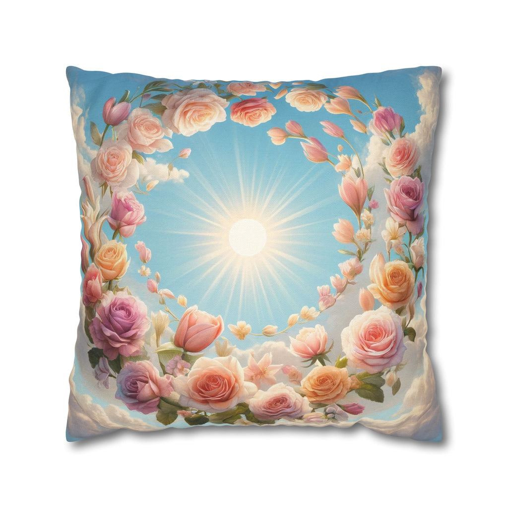 Roses in a circle - Polyester Square Pillowcase