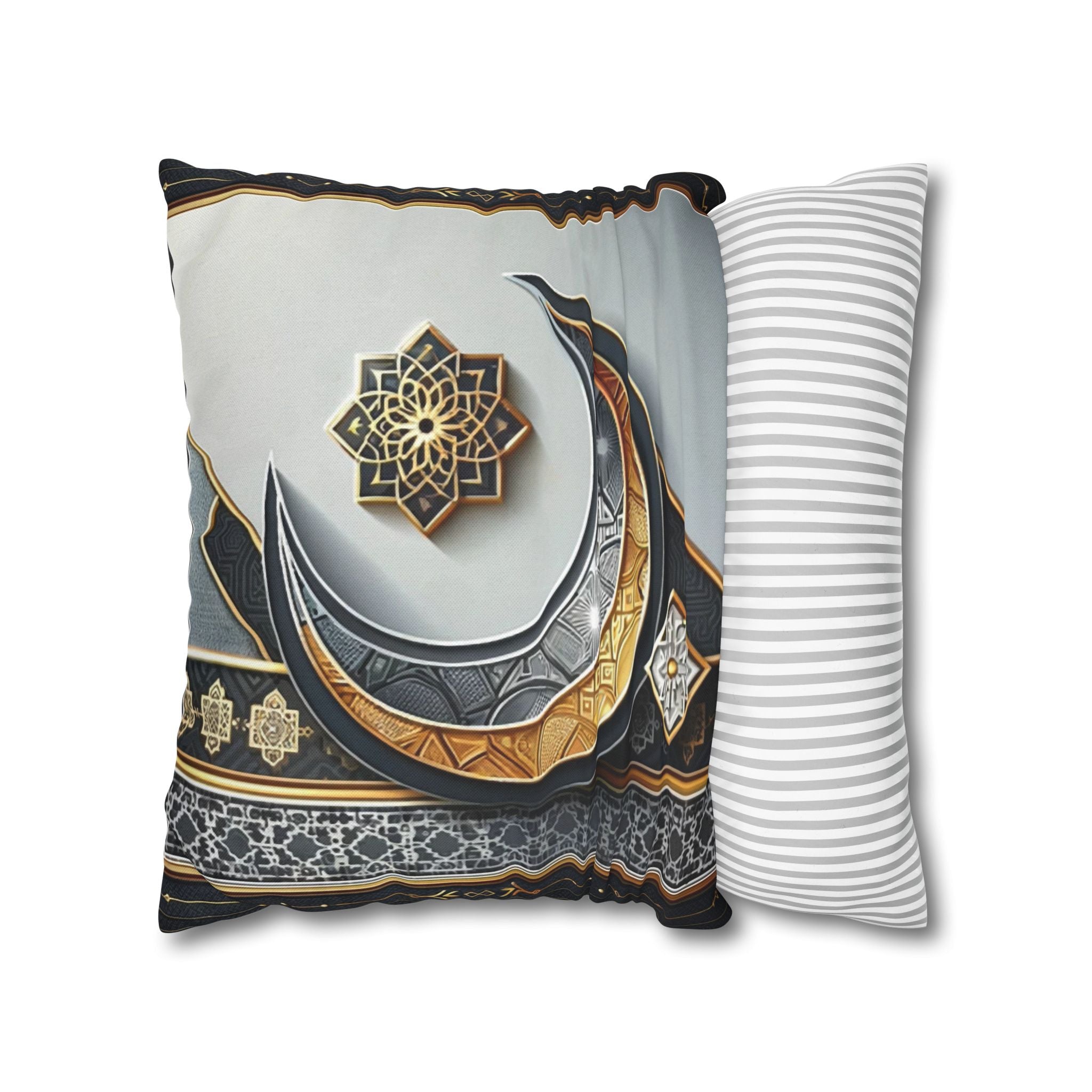 Islamic Art, moon and star  - Polyester Square Pillowcase