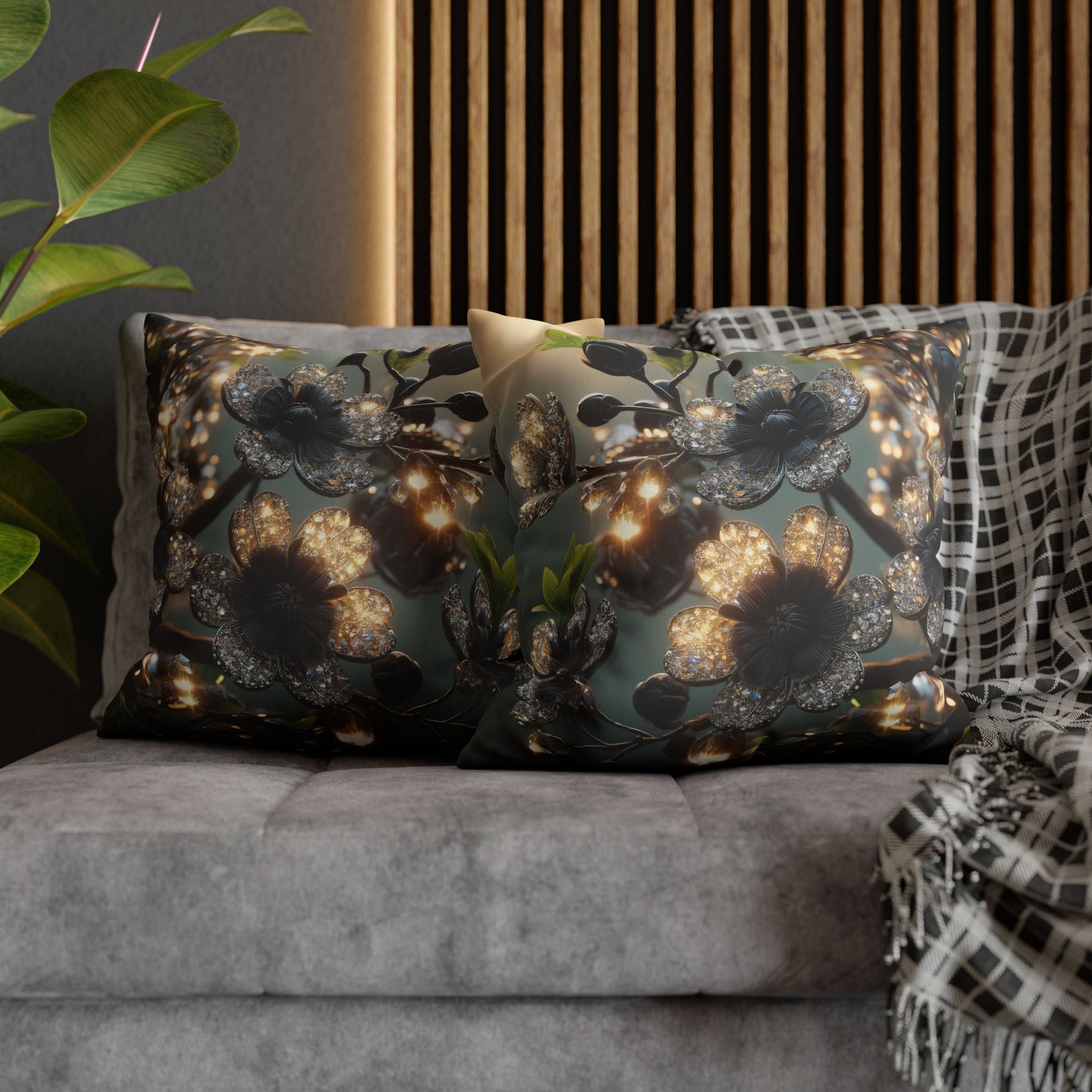 Shining diamond flowers - Suede Square Pillowcase