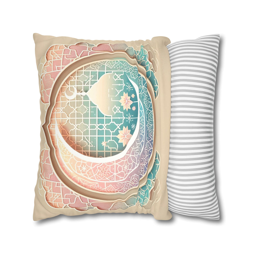 Islamic Art (pastel pink and green) - Suede Square Pillowcase