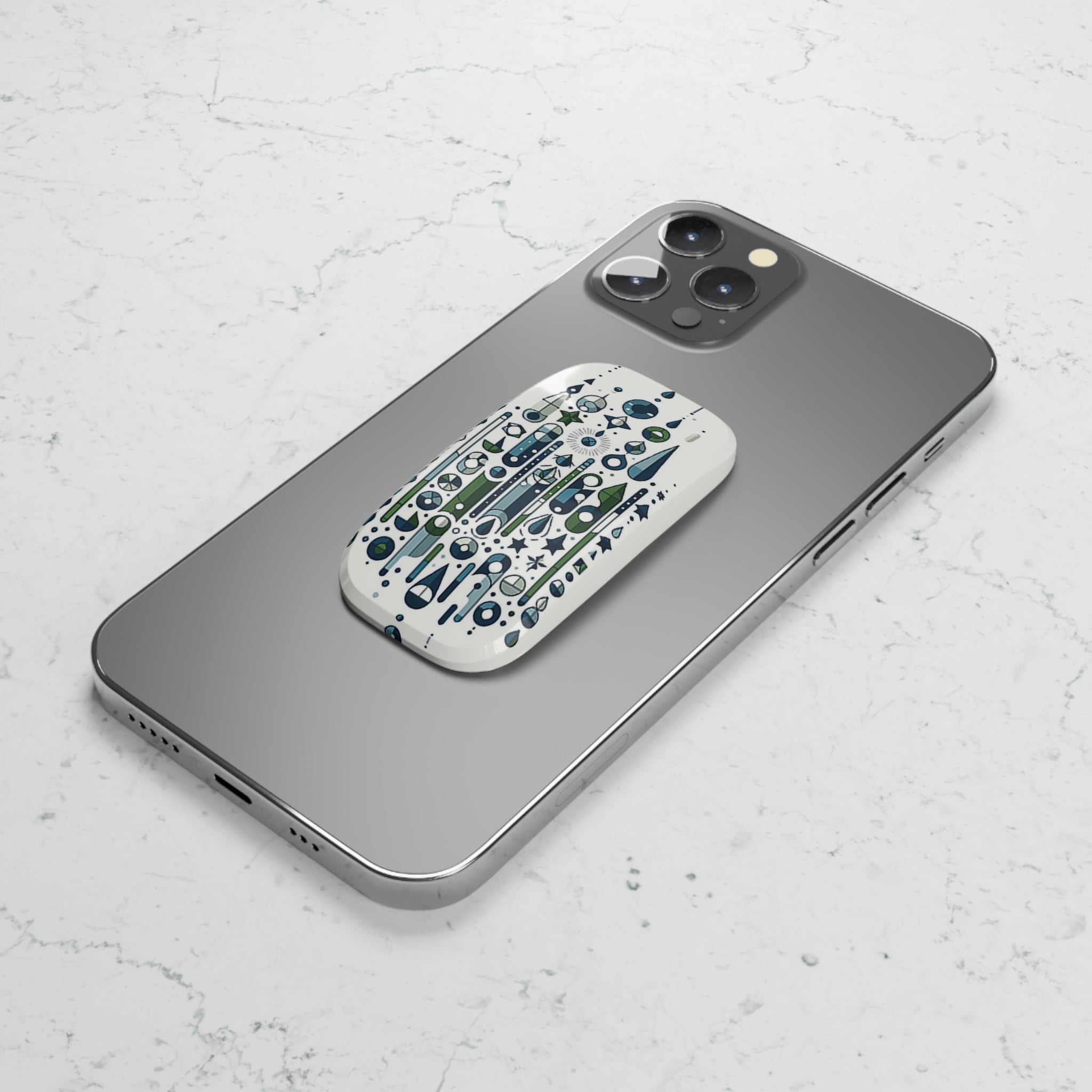 Pattern of triangles and circles - Phone Click-On Grip