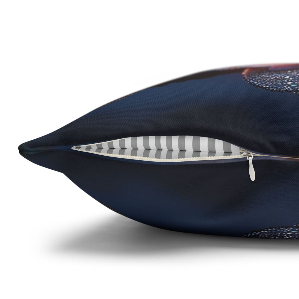 White flowers in the night - Polyester Square Pillowcase