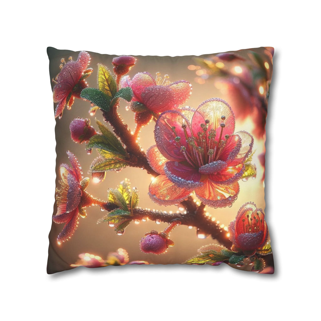 Large Pink flowers - Suede Square Pillowcase
