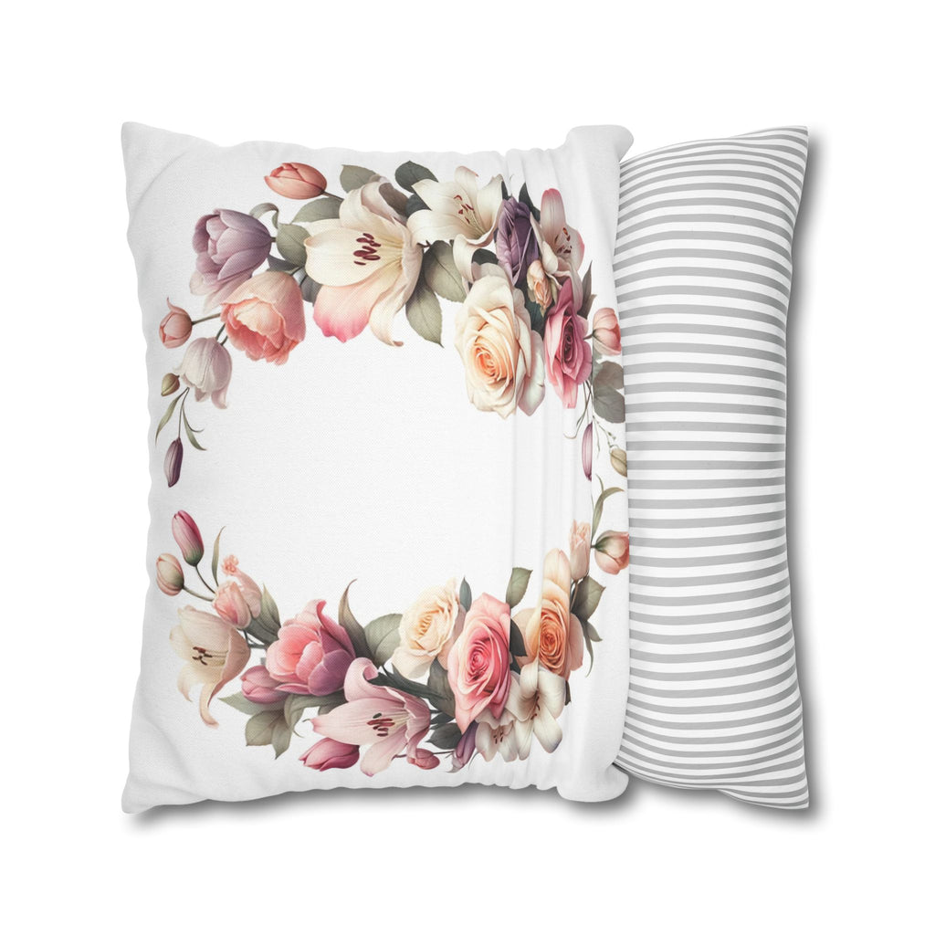 Roses on white background - Polyester Square Pillowcase