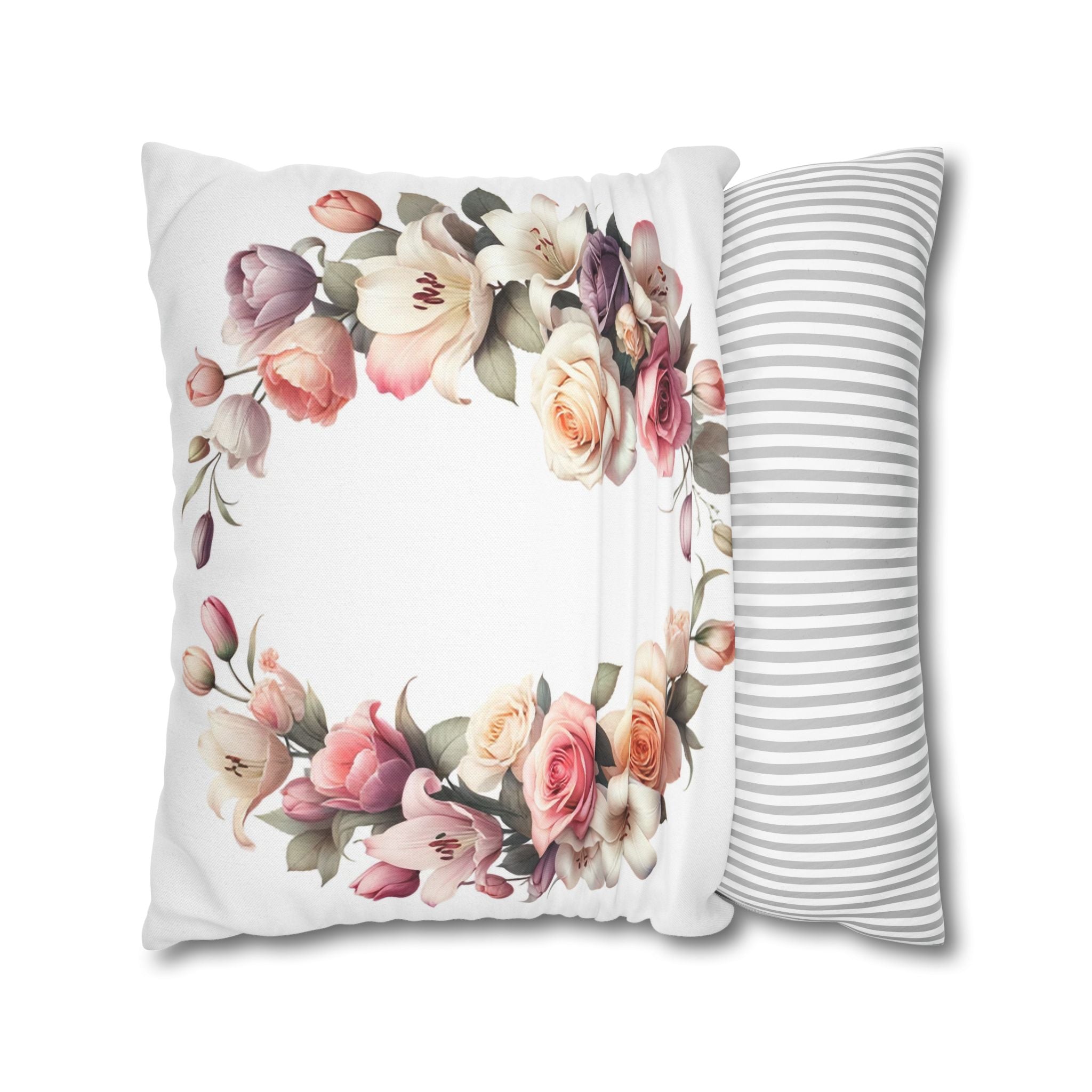 Roses on white background - Polyester Square Pillowcase