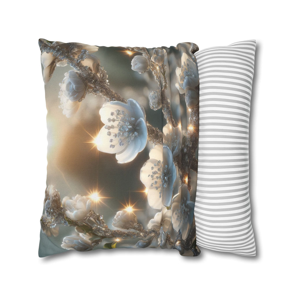 Small white flowers - Polyester Square Pillowcase