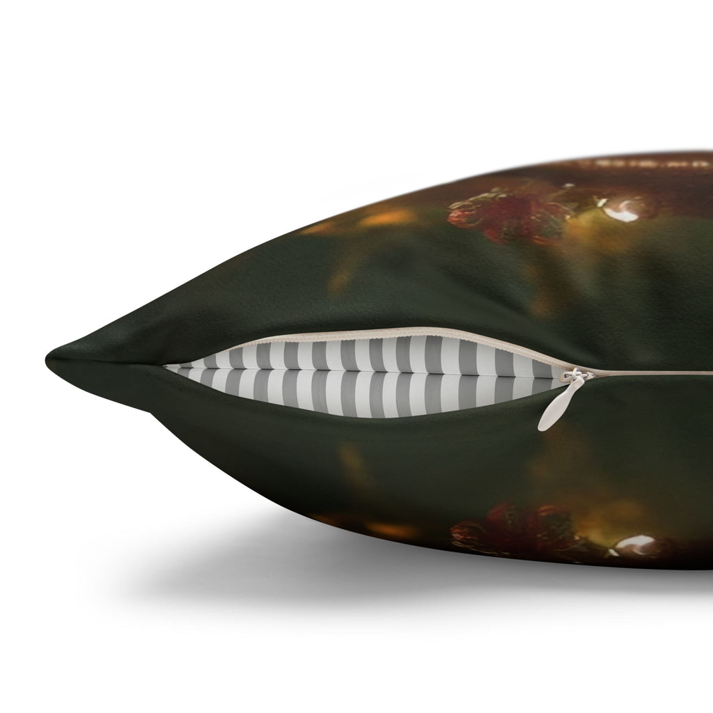 Bright red and white flowers - Suede Square Pillowcase