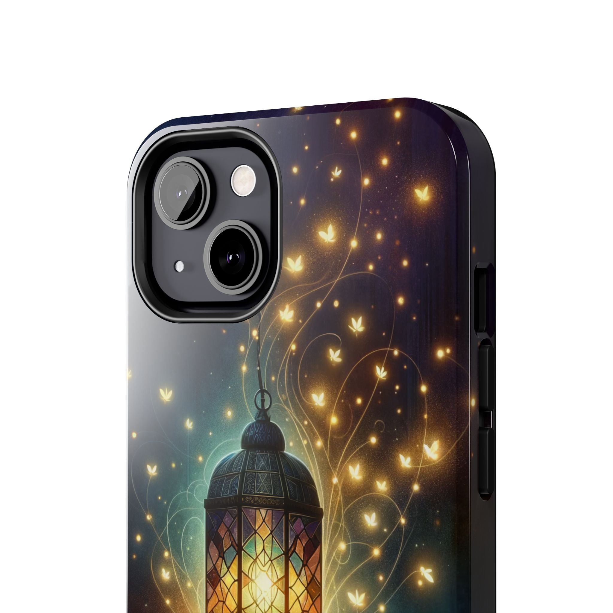 Fireflies around lamp - Tough Phone Case