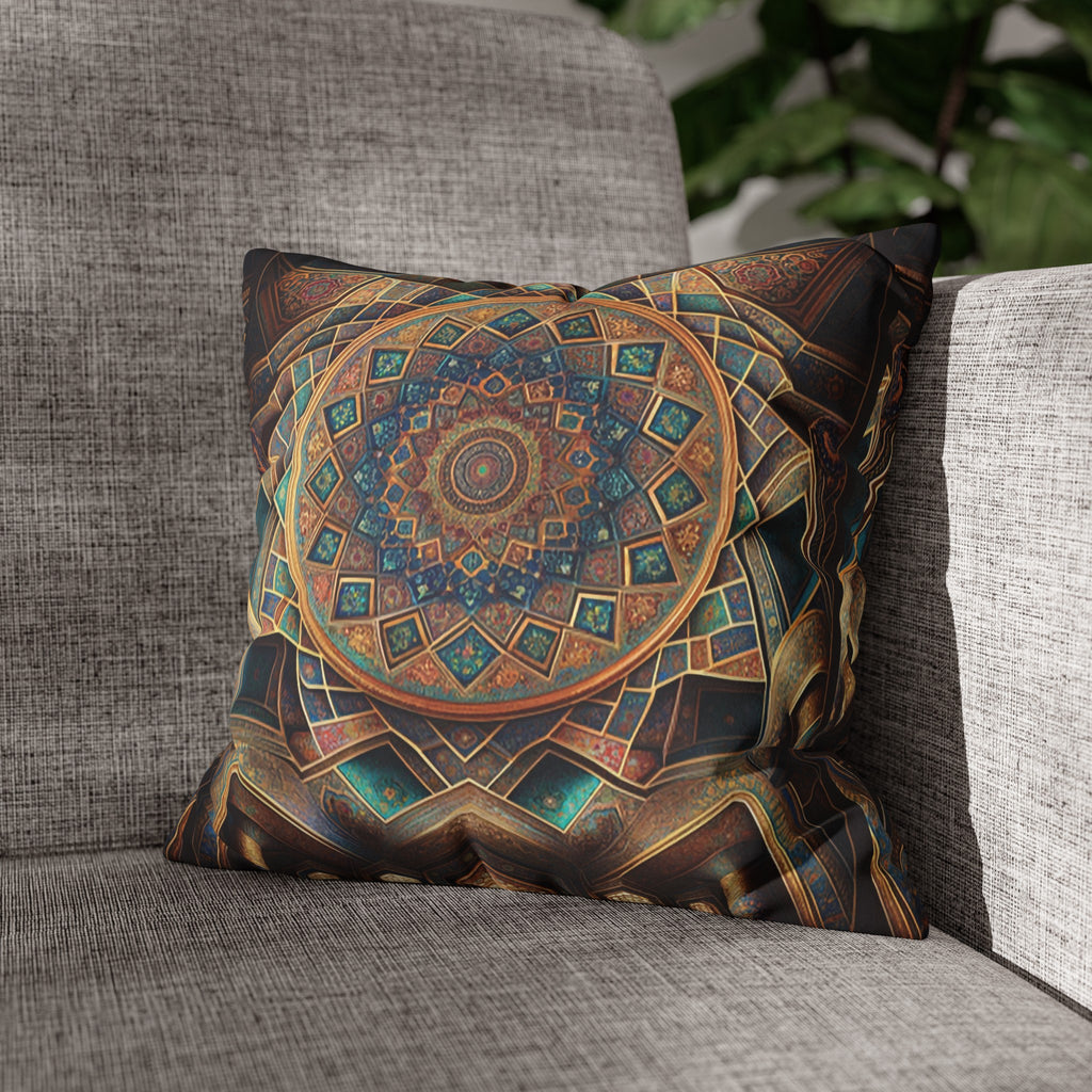 Persian Art (brown-yellow) - Suede Square Pillowcase