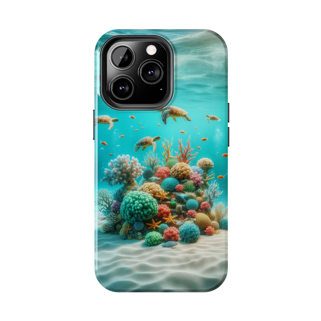 Phone Cases - Turtles on Coral Reef Design