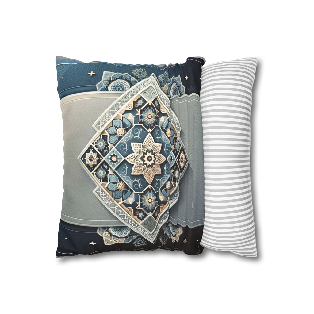 Islamic Art (blue-grey) - Suede Square Pillowcase
