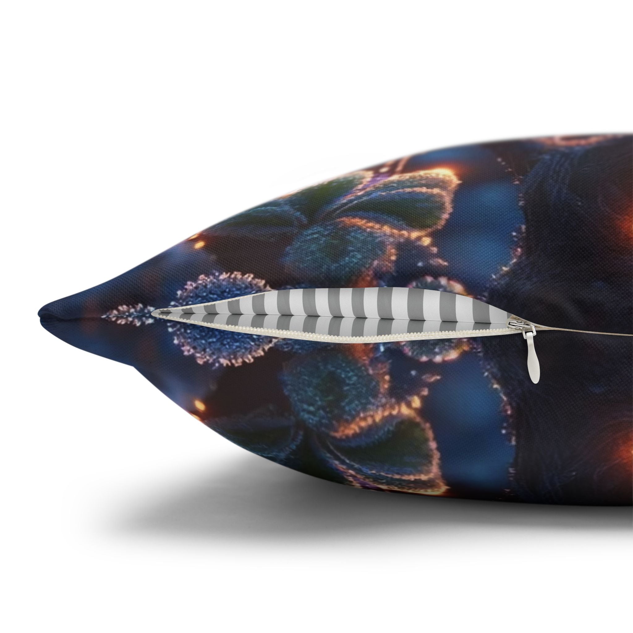 Pillowcase with Blue Flowers and Diamonds