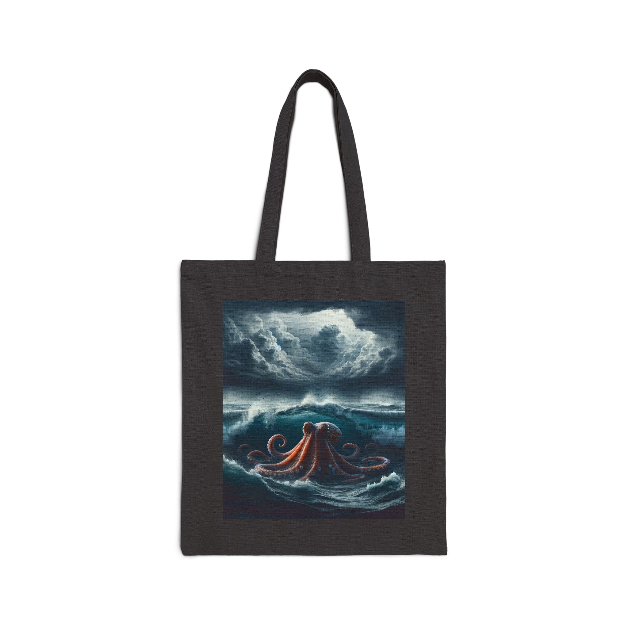 Ocean-Themed Cotton Canvas Tote Bag