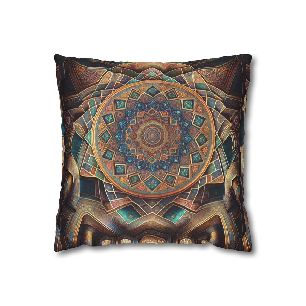 Persian Art (brown-yellow) - Suede Square Pillowcase