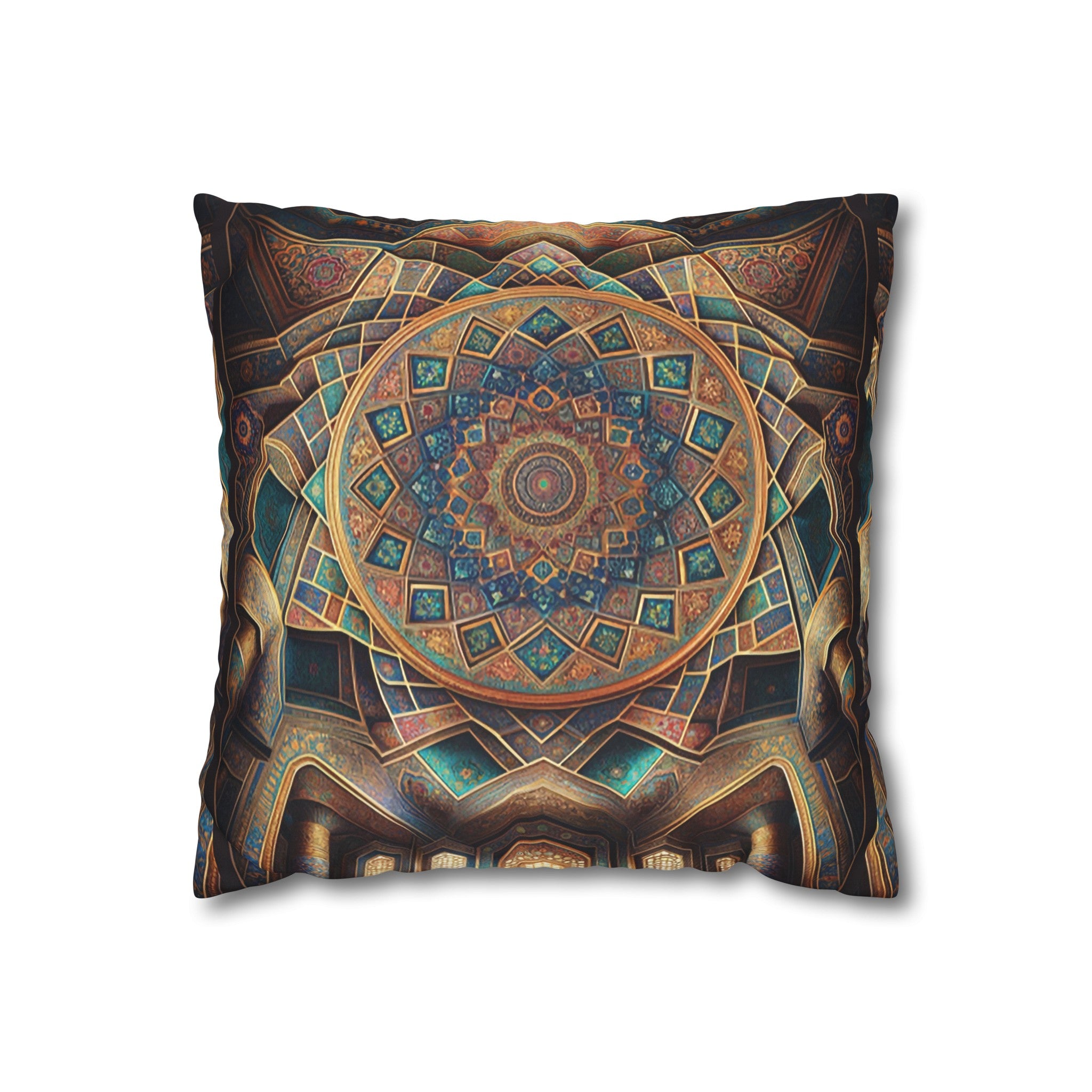 Persian Art (brown-yellow) - Suede Square Pillowcase
