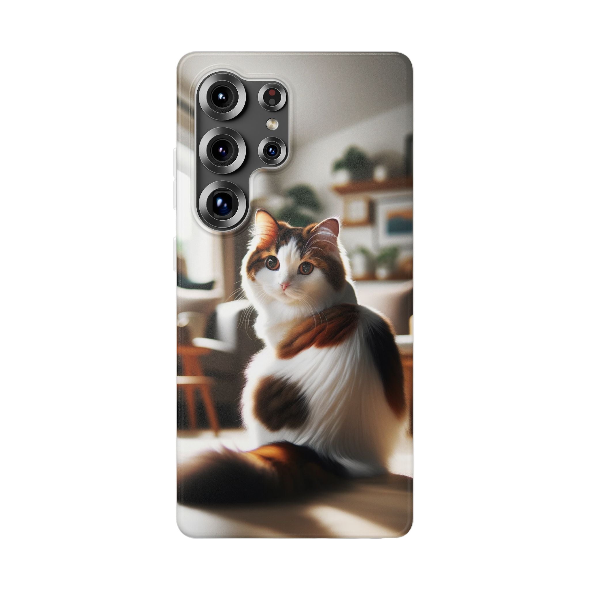 Curious, white-brown cat - Flexi Case (Samsung only)