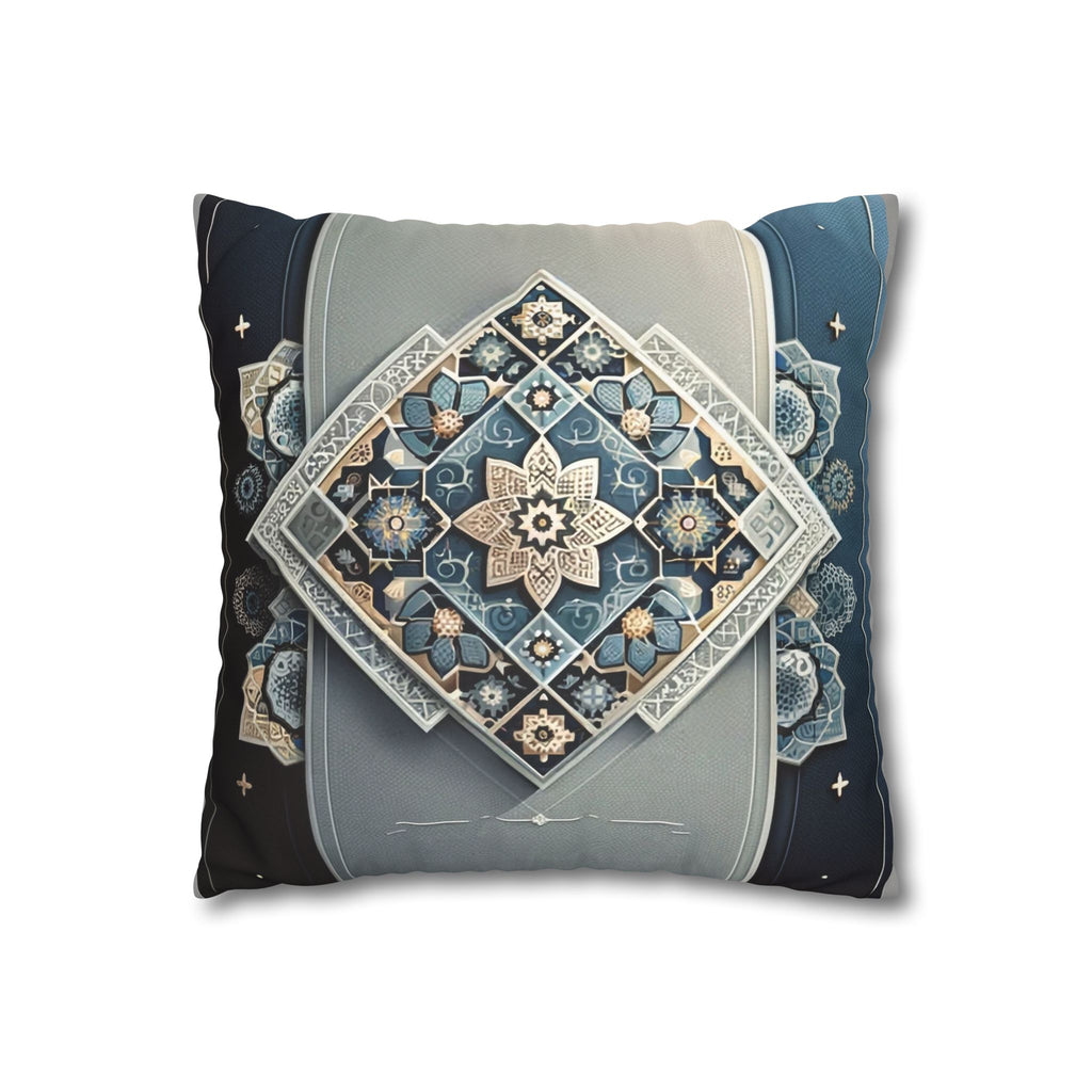 Islamic Art (blue-grey) - Suede Square Pillowcase