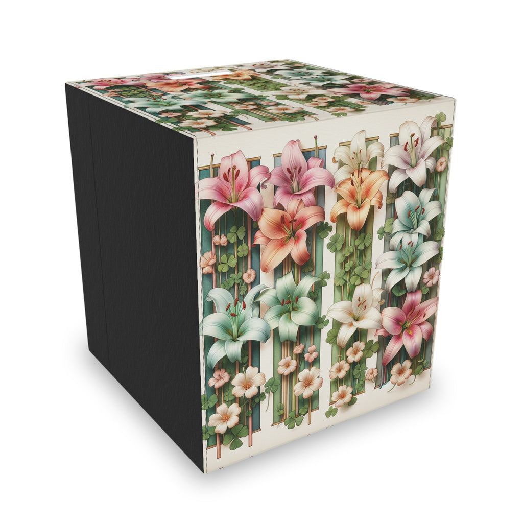 Lilies on green patterns - Storage Box