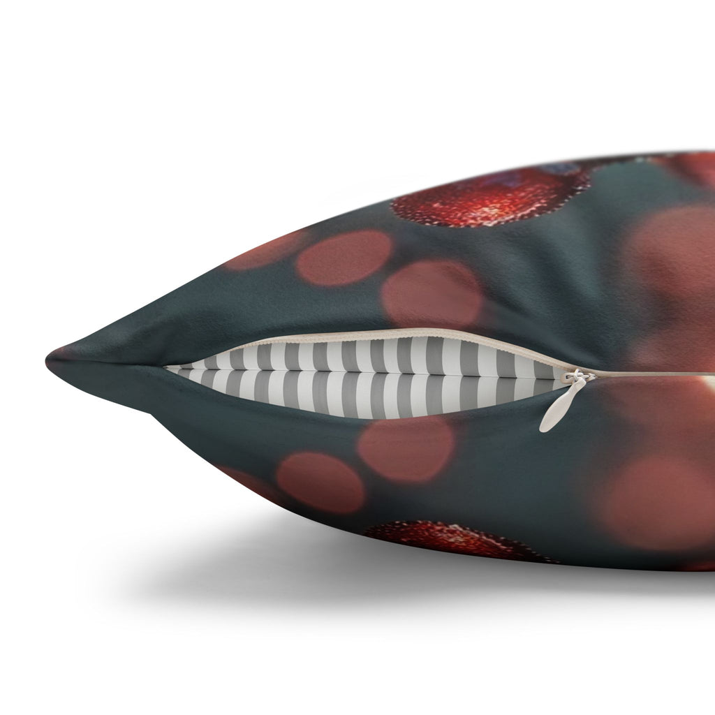 Red diamond flowers (at sunrise) - Suede Square Pillowcase