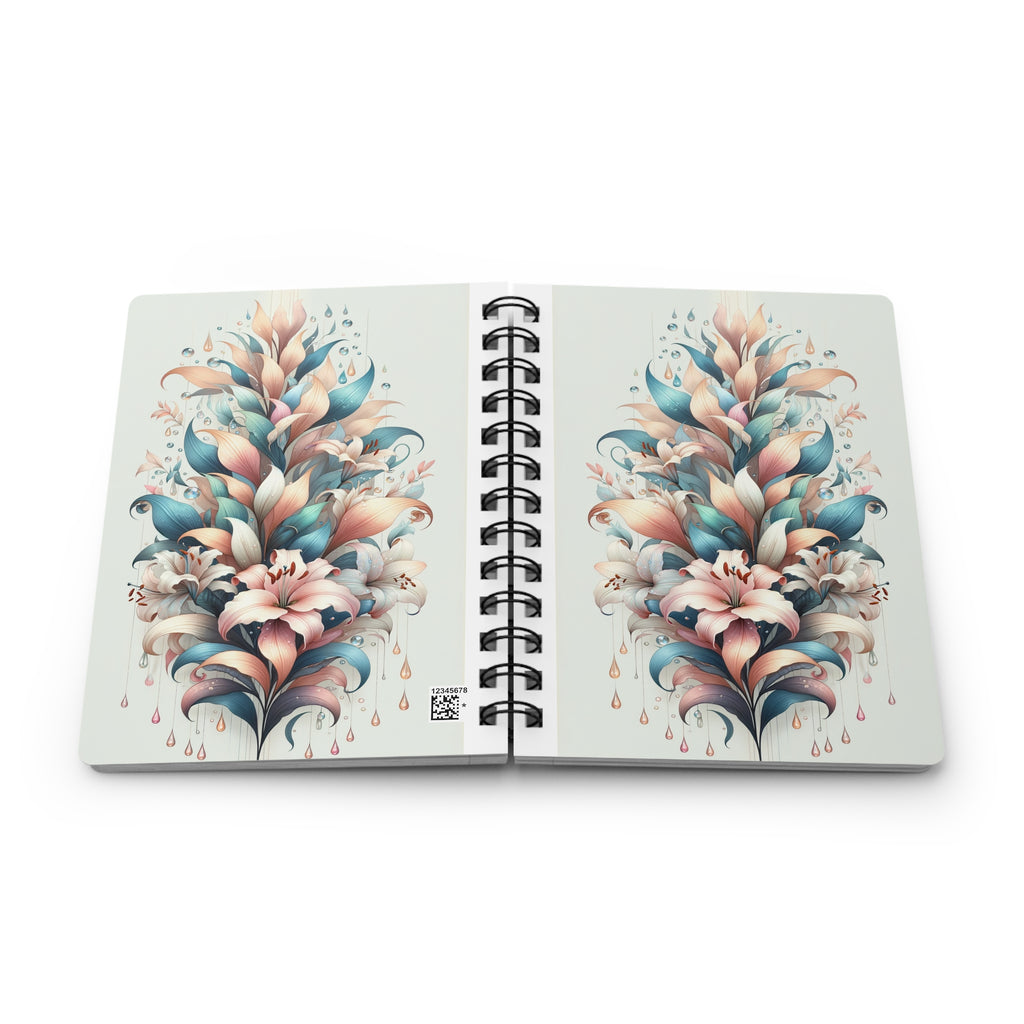 Bouquet of lilies with colourful leaves - Spiral Notebook
