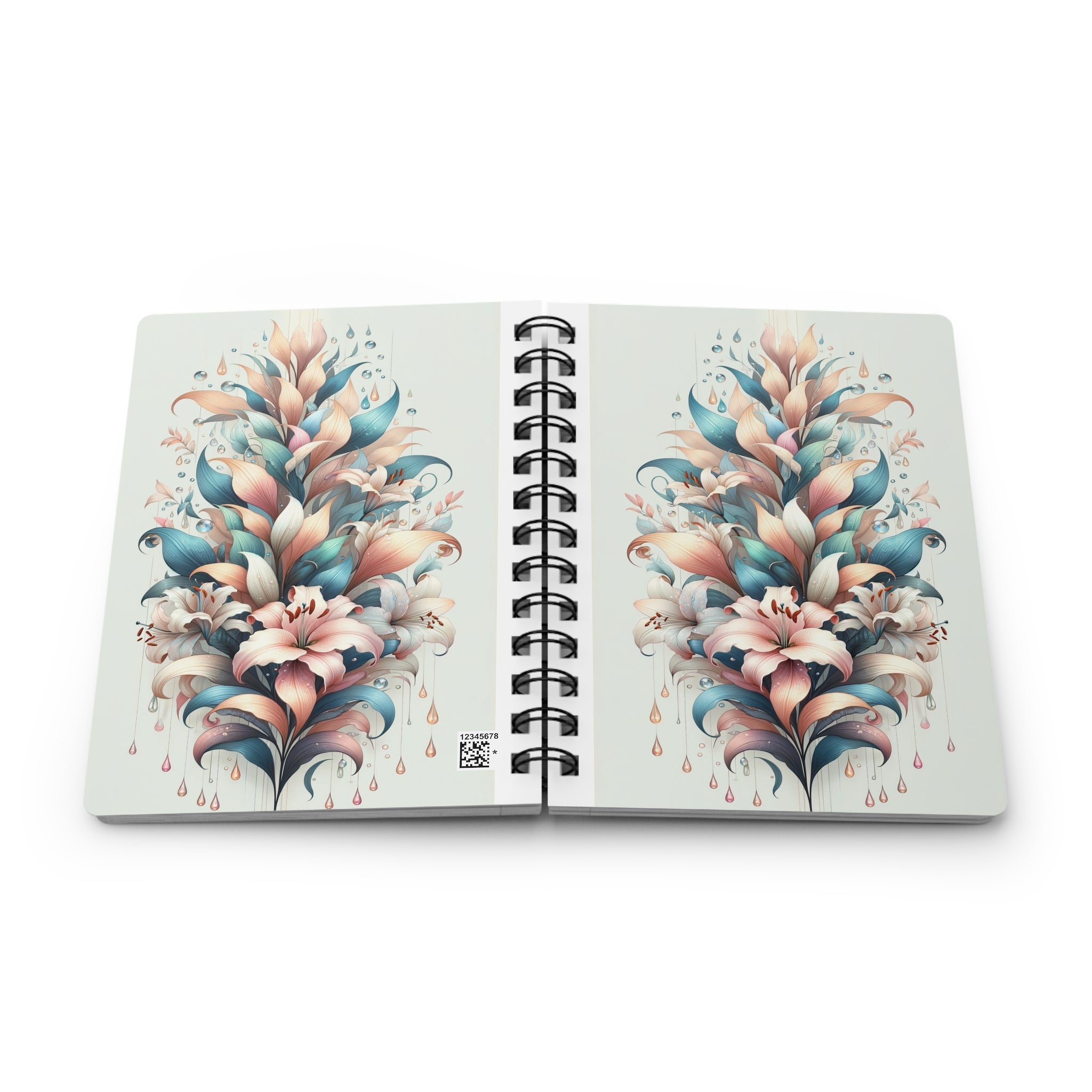Bouquet of lilies with colourful leaves - Spiral Notebook