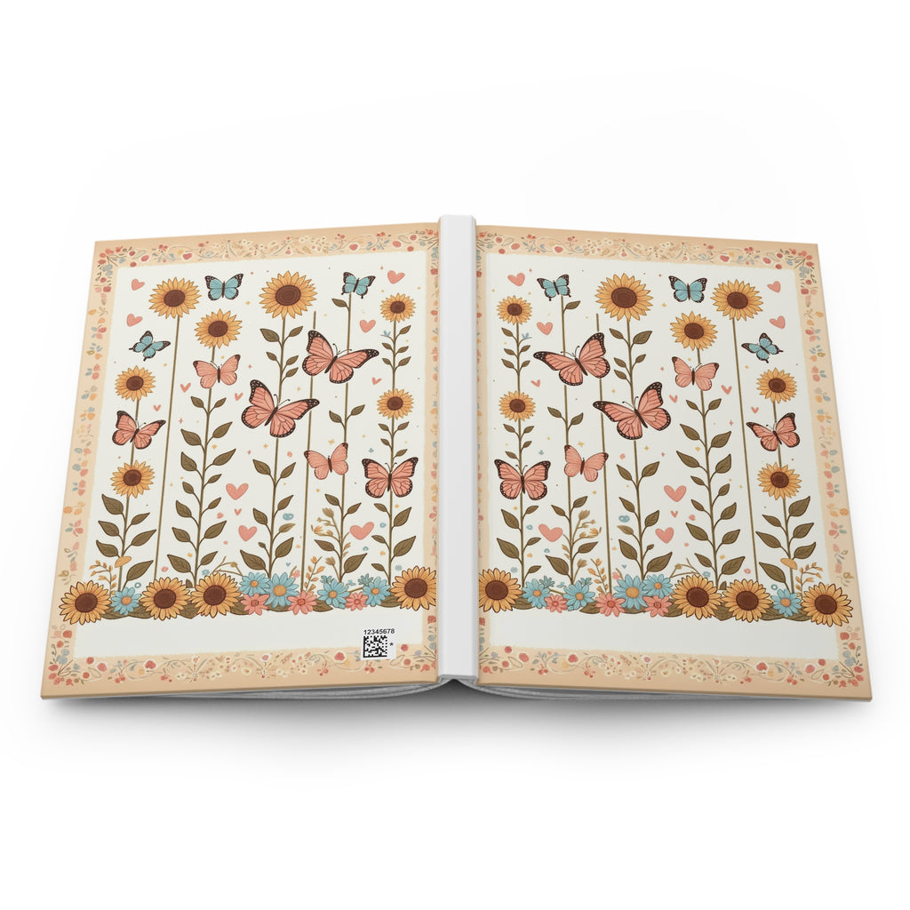 Sunflowers and butterflies 2 - Hardcover Notebook