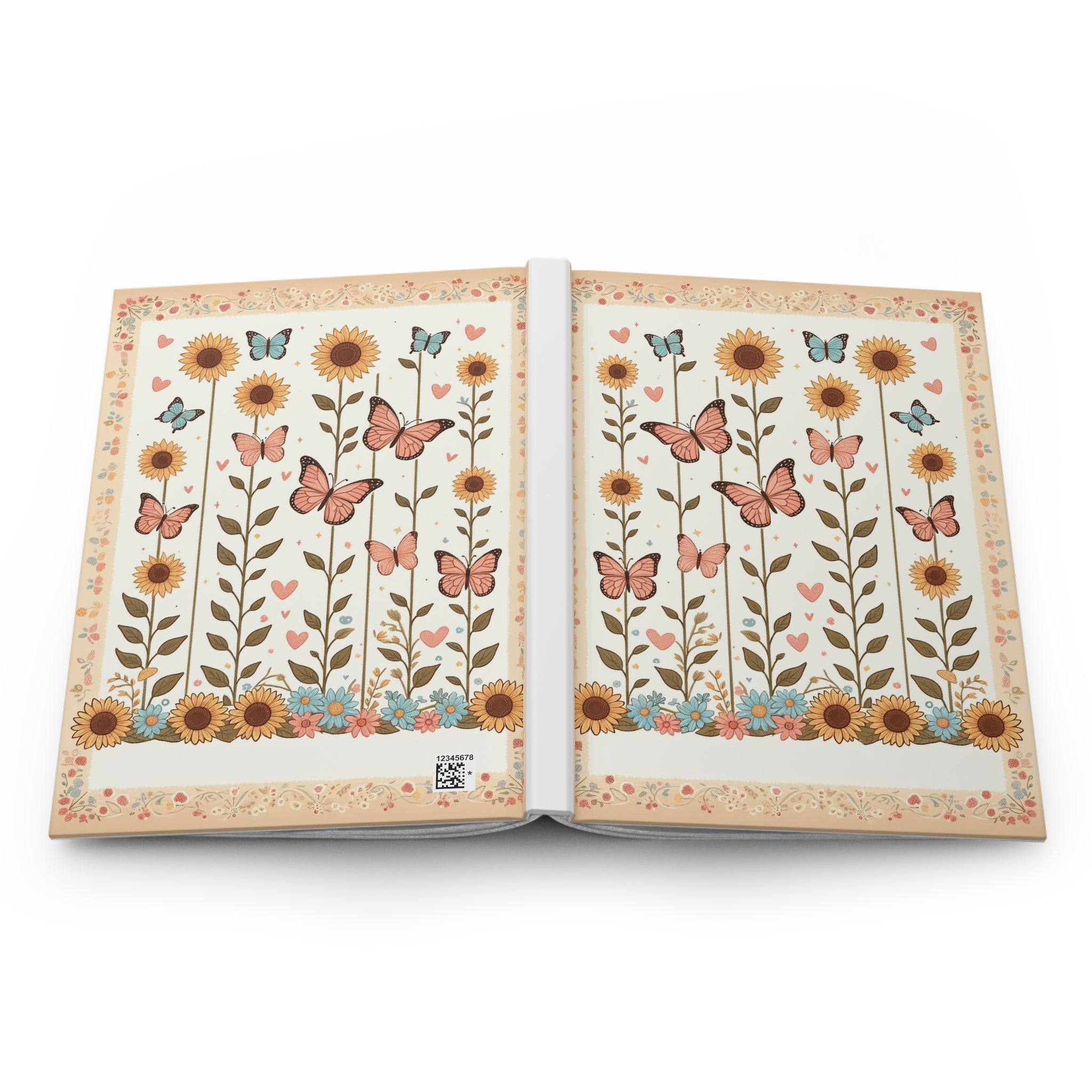 Sunflowers and butterflies 2 - Hardcover Notebook