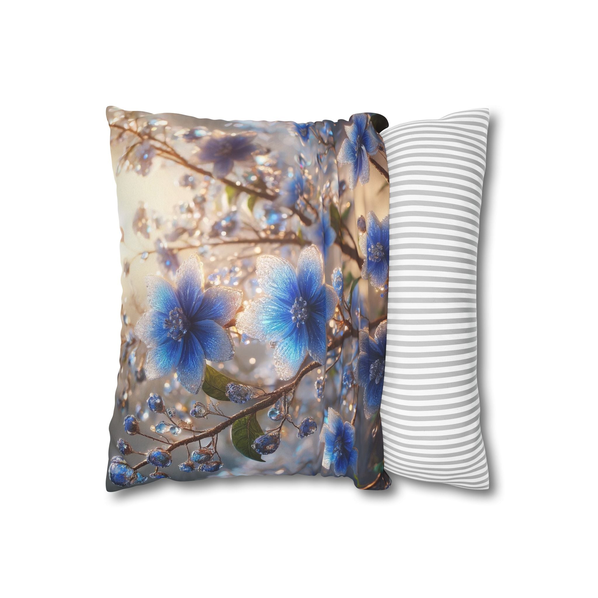 Blue flowers (in sunlight) - Suede Square Pillowcase