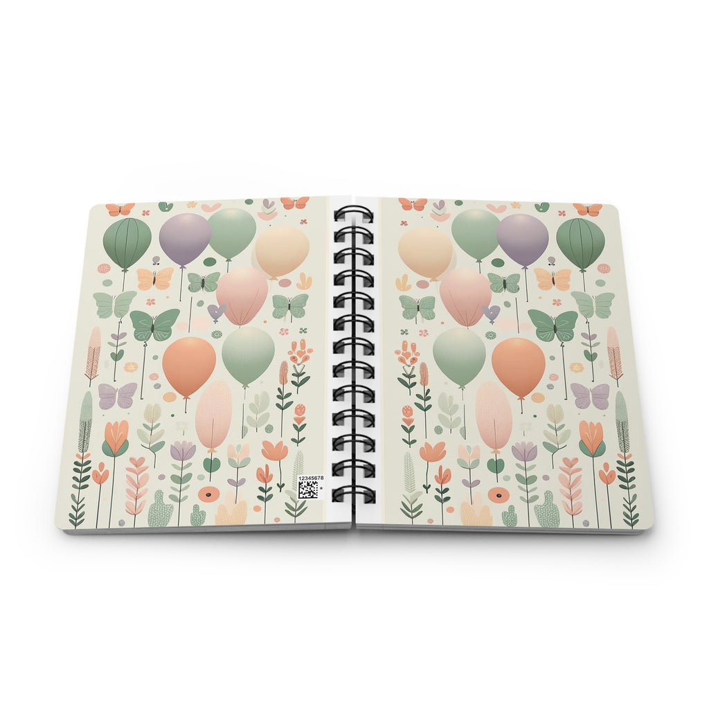 Butterflies and Balloons 2 - Spiral Notebook