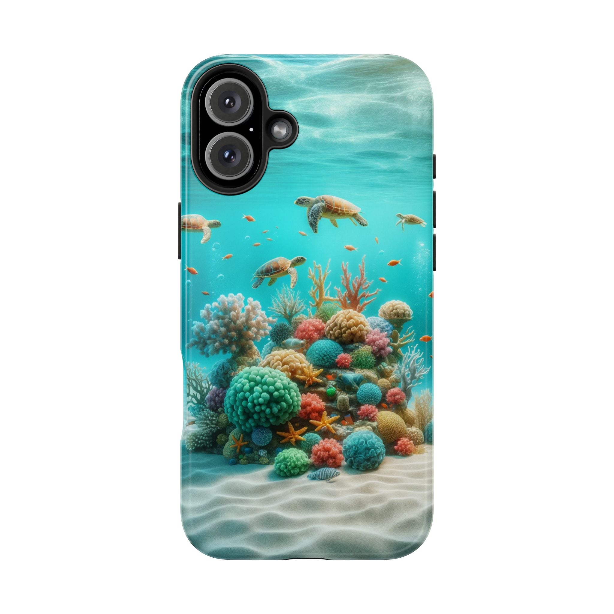 Phone Cases - Turtles on Coral Reef Design