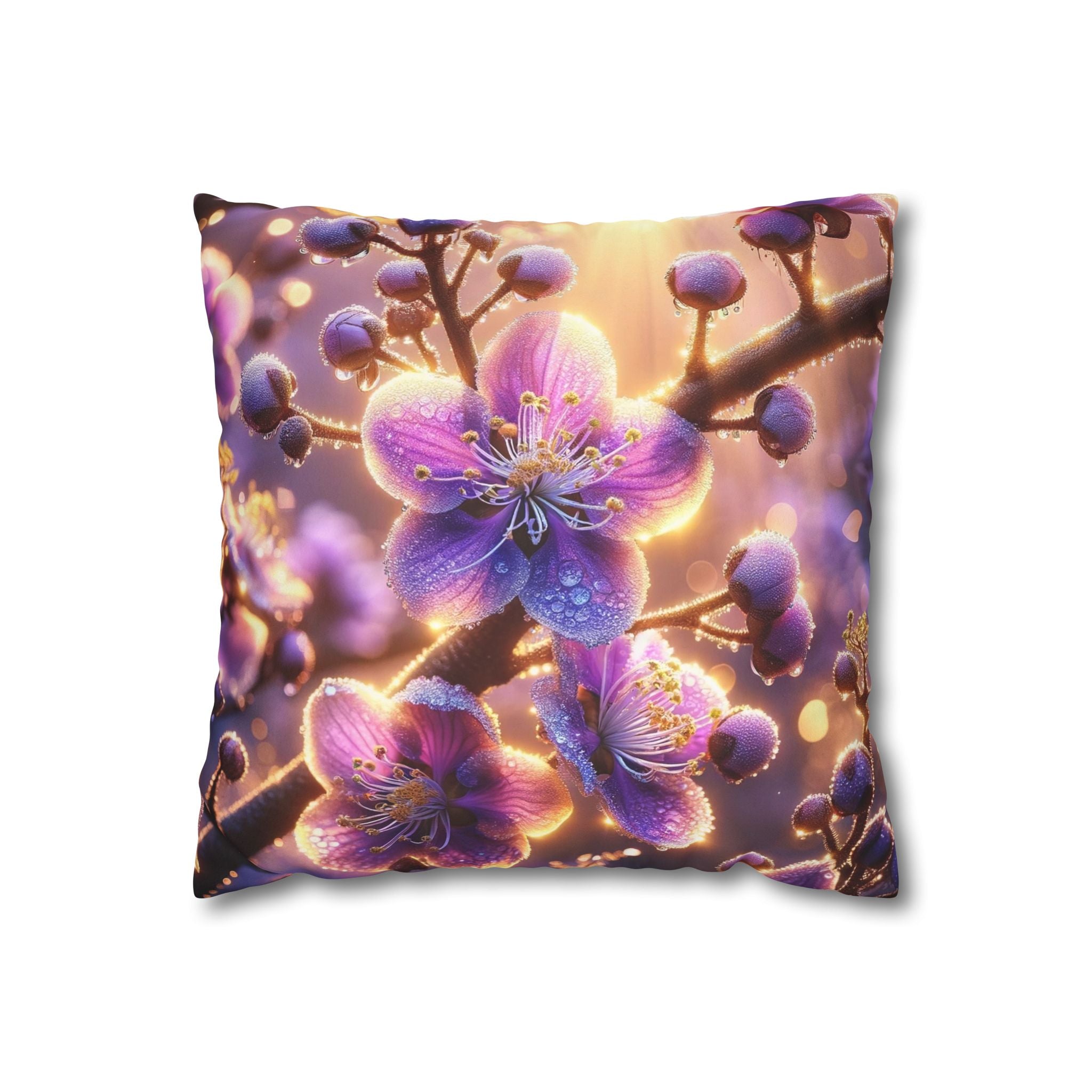 Lavender coloured flowers - Suede Square Pillowcase