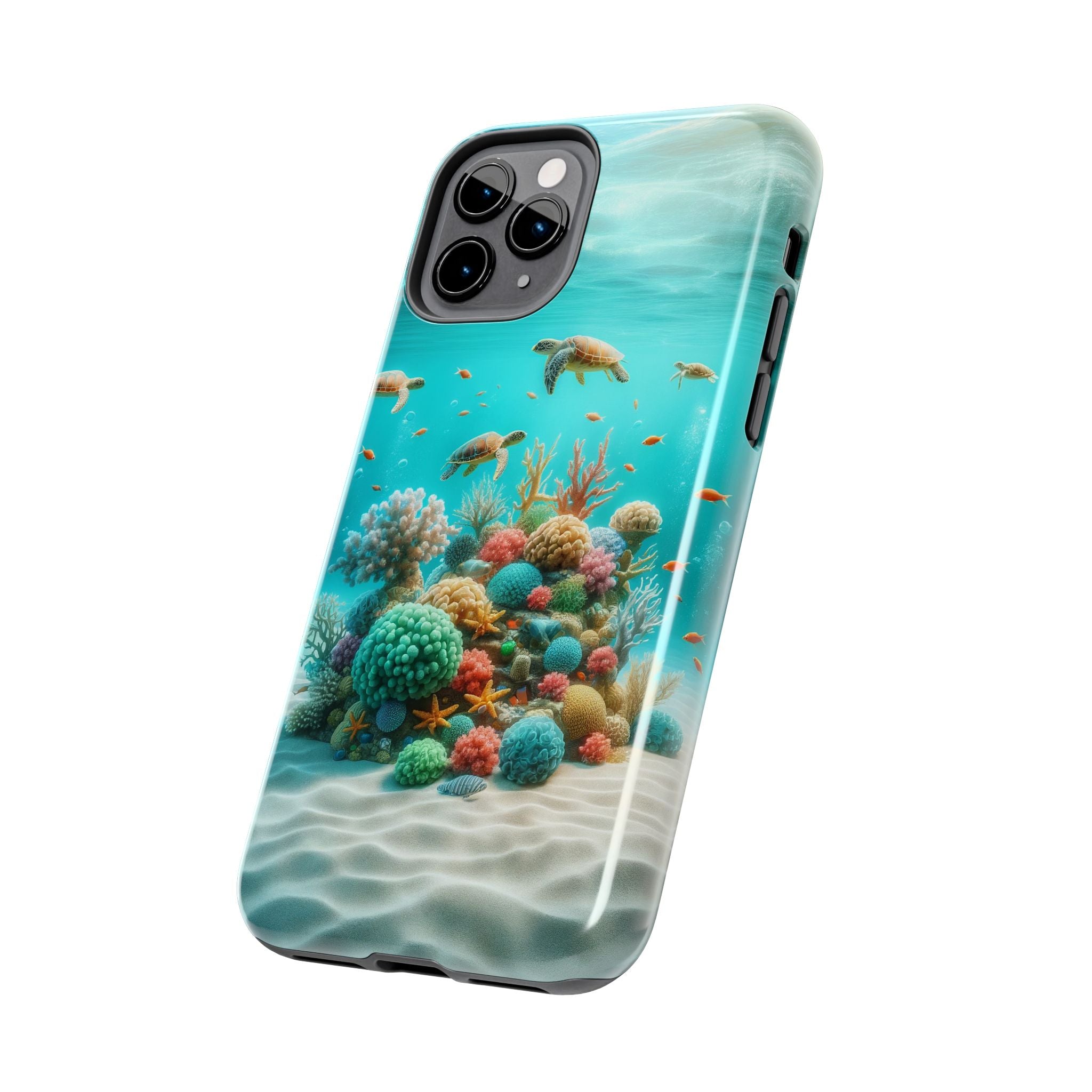 Phone Cases - Turtles on Coral Reef Design