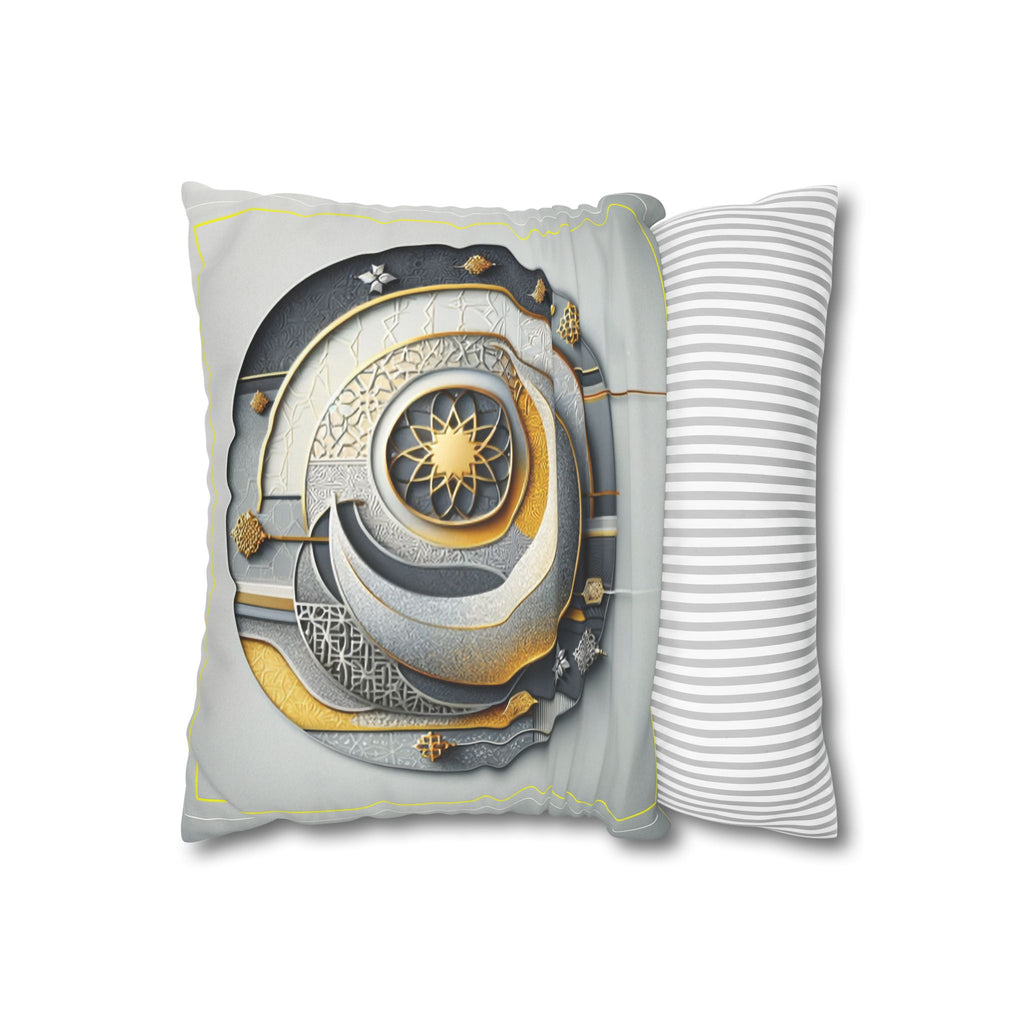 Islamic Art (gold, silver and grey) - Suede Square Pillowcase