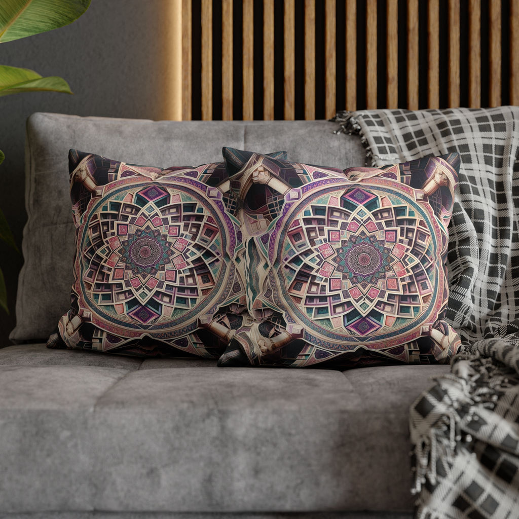 Persian Art (purple-grey) - Suede Square Pillowcase