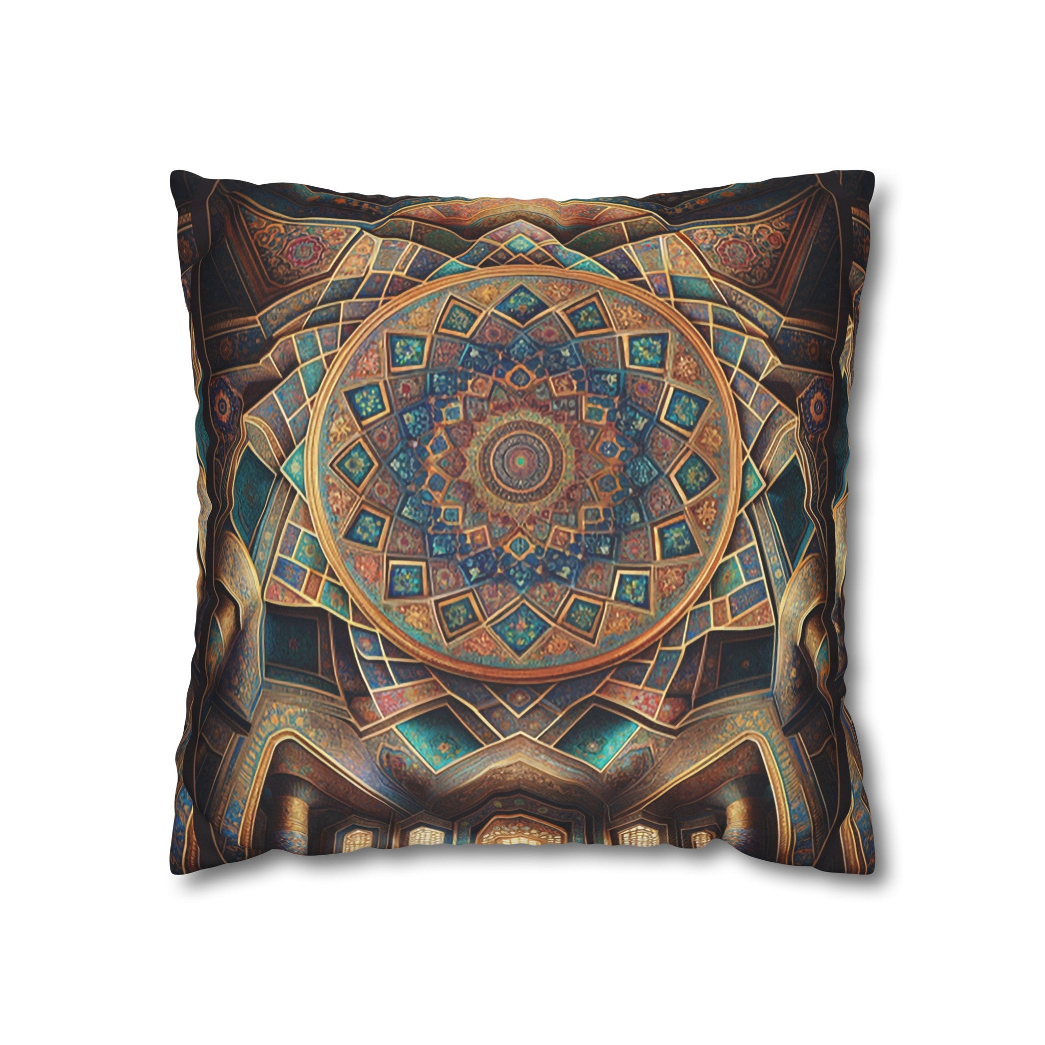 Persian Art (brown-yellow) - Suede Square Pillowcase