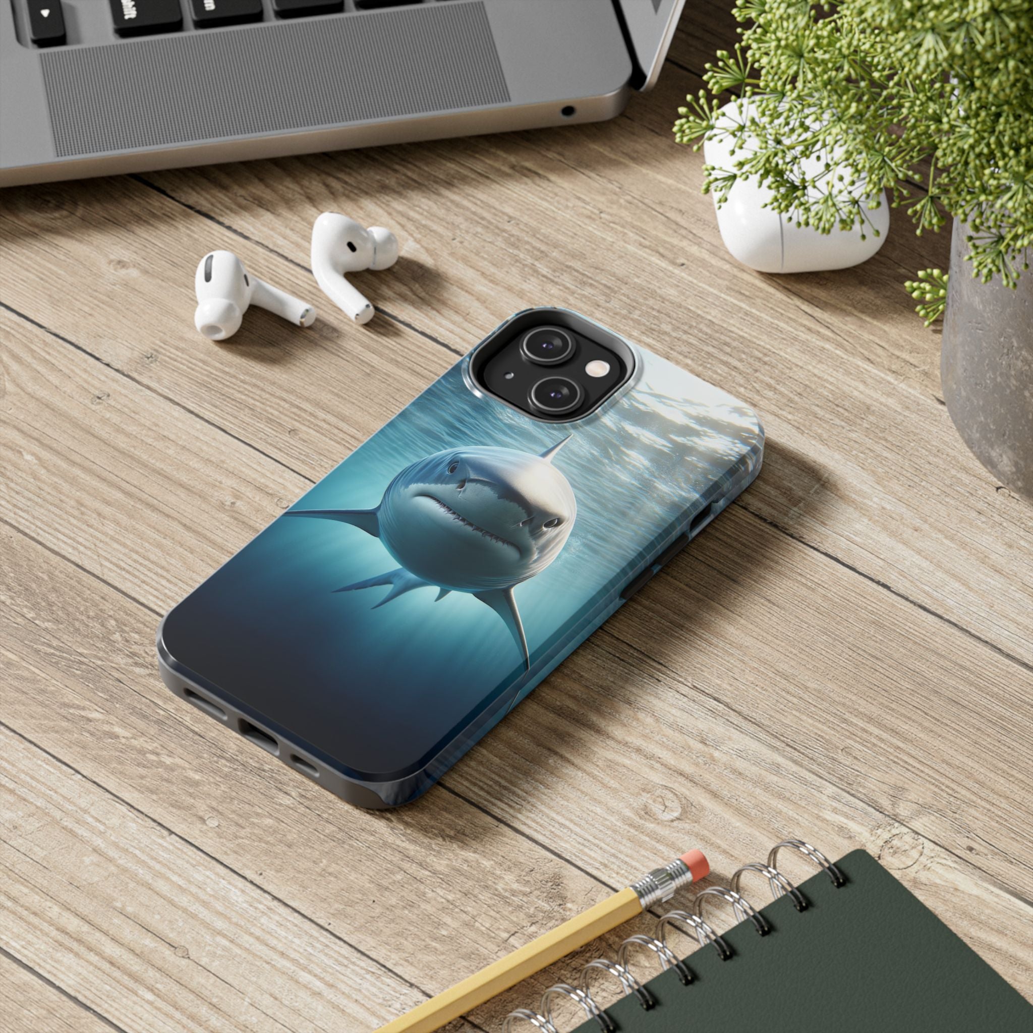 Curious shark - Tough Phone Case
