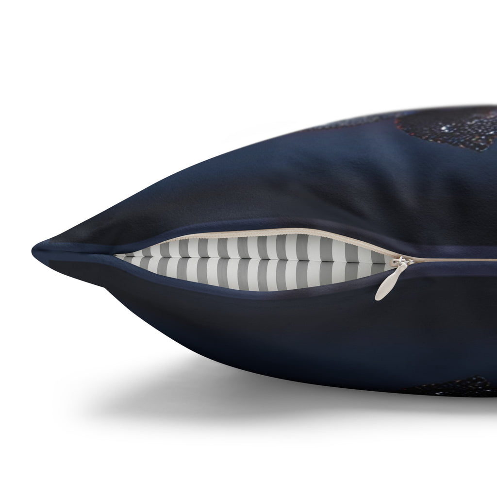 White, diamond flowers in the night - Suede Square Pillowcase