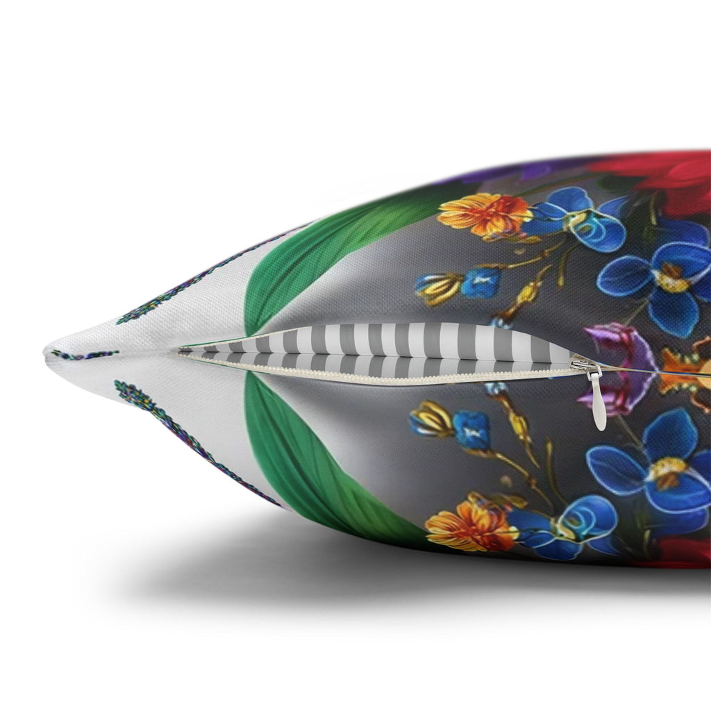 Colourful Bouquet (with diamonds) - Polyester Square Pillowcase