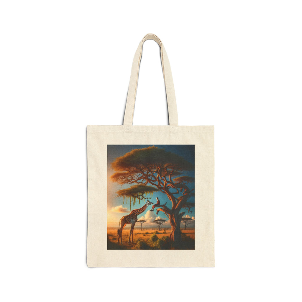 African Sunset Giraffe - Cotton Canvas Tote Bag
