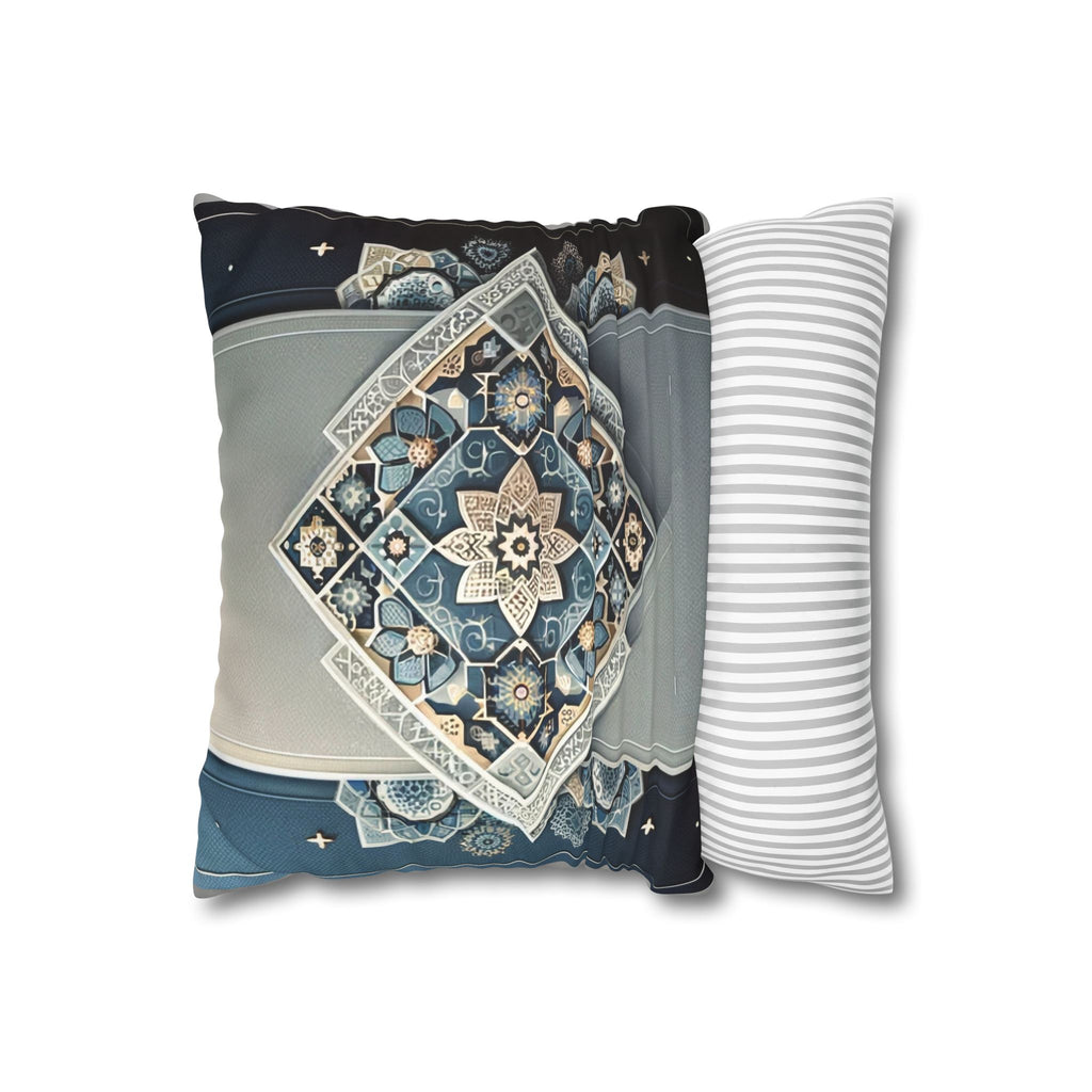 Islamic Art (blue-grey) - Suede Square Pillowcase